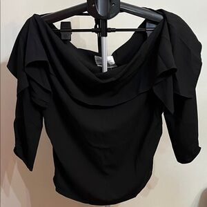 NWT StyleKeepers Off-the-Shoulder Cowl Neck Long Sleeve Blouse